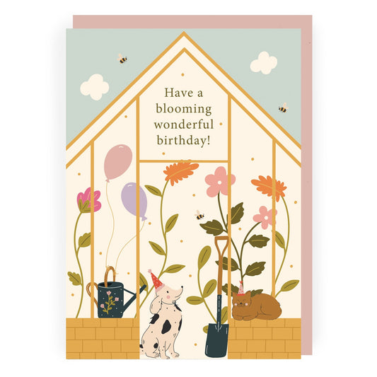 Blooming Wonderful Greenhouse Birthday Card for Gardeners by Abbie Imagine