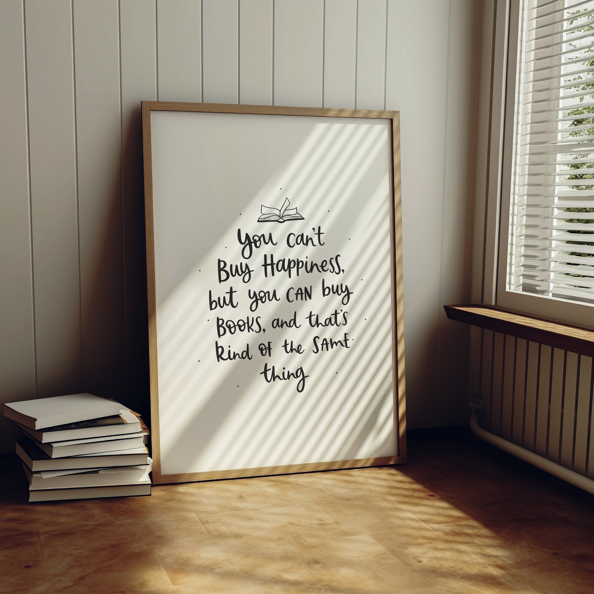 You can't buy happiness, but you can buy books bookish print by Abbie Imagine