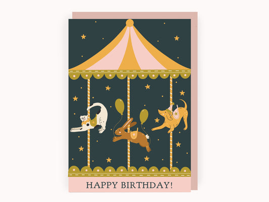 Carousel Birthday Card