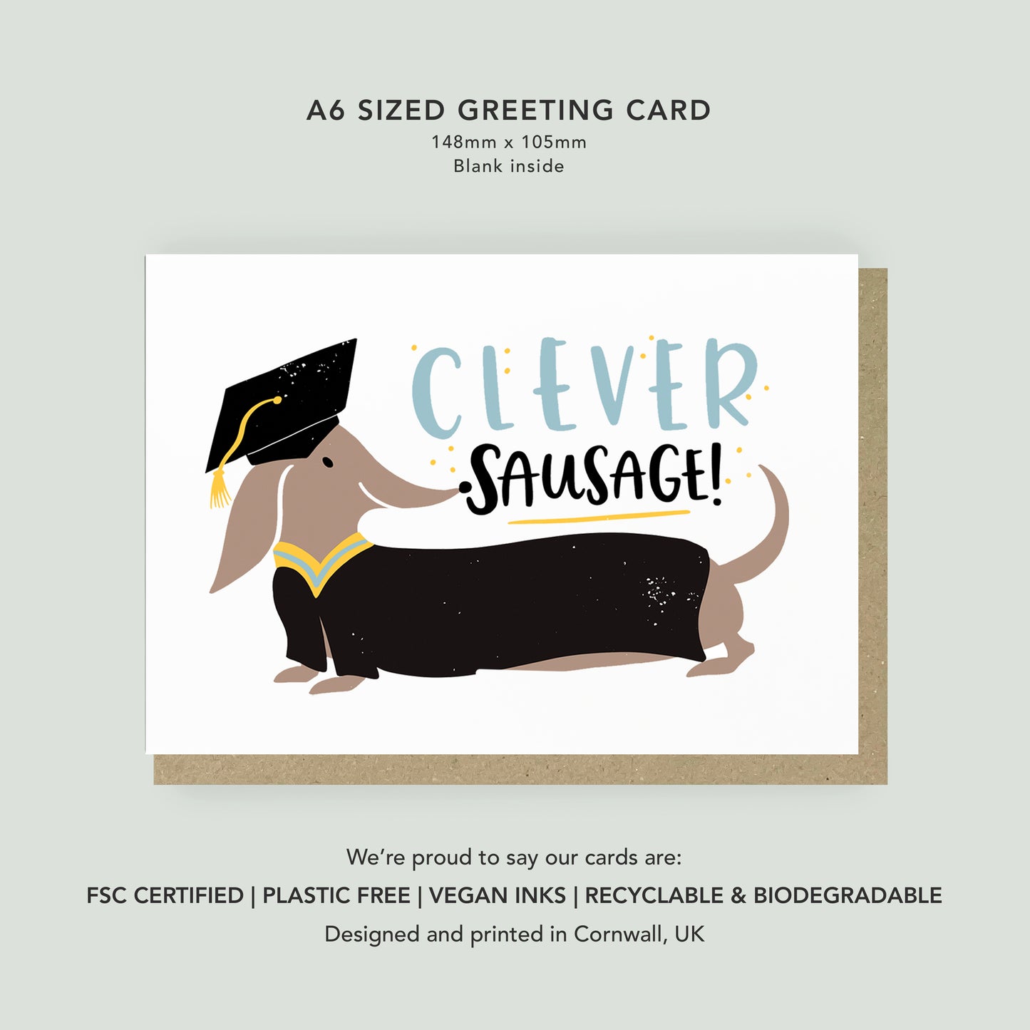 Clever Sausage Graduation Card
