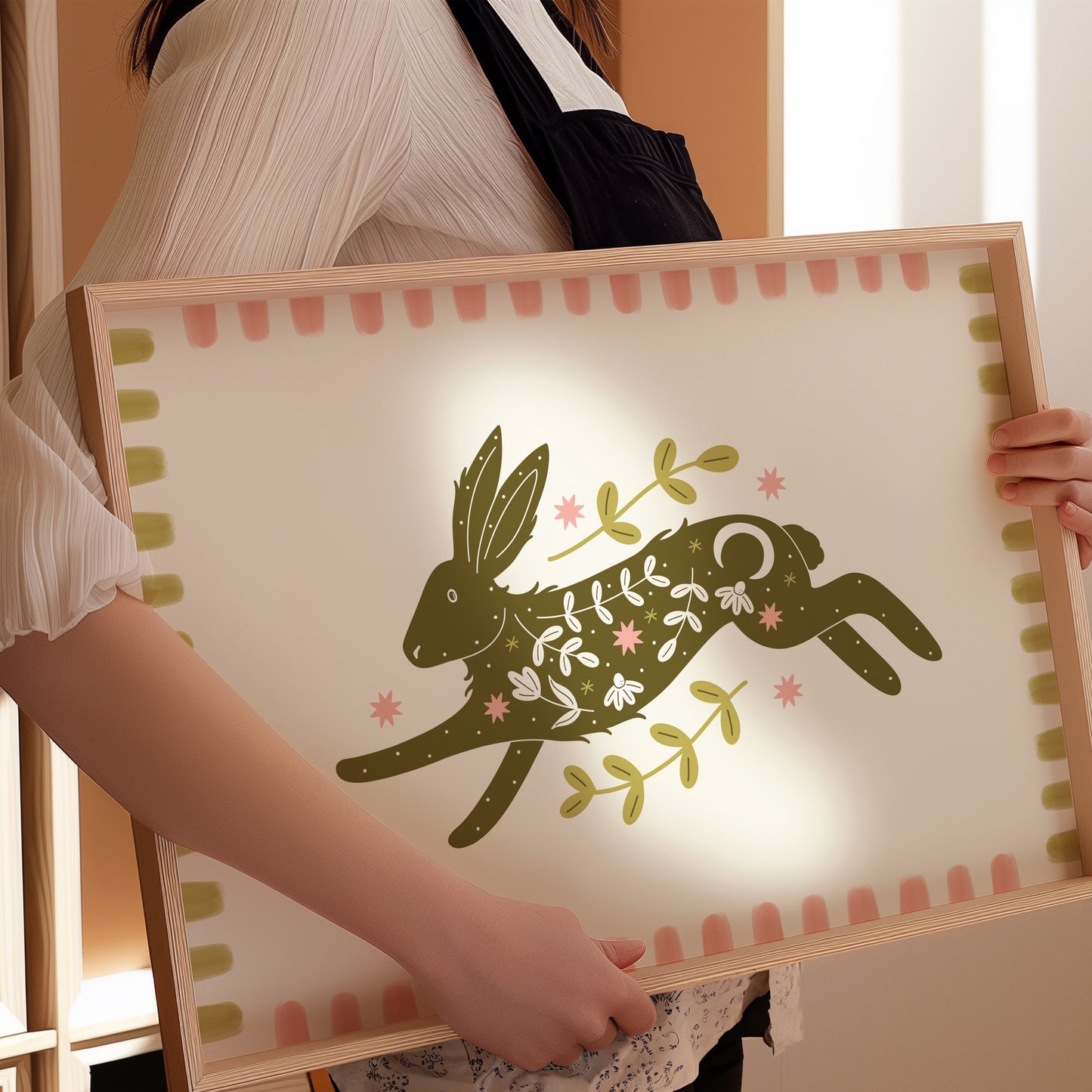 Floral Hare Print