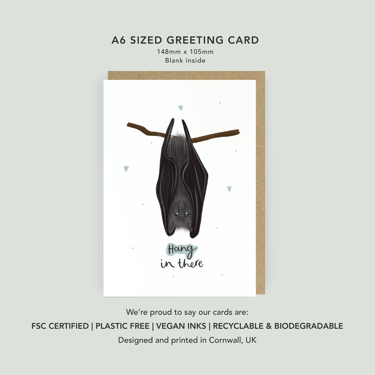 Hang In There Bat Sympathy Card