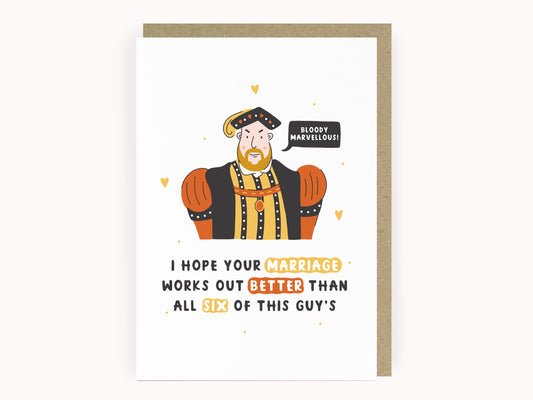 Henry VIII funny wedding congratulations card by Abbie Imagine