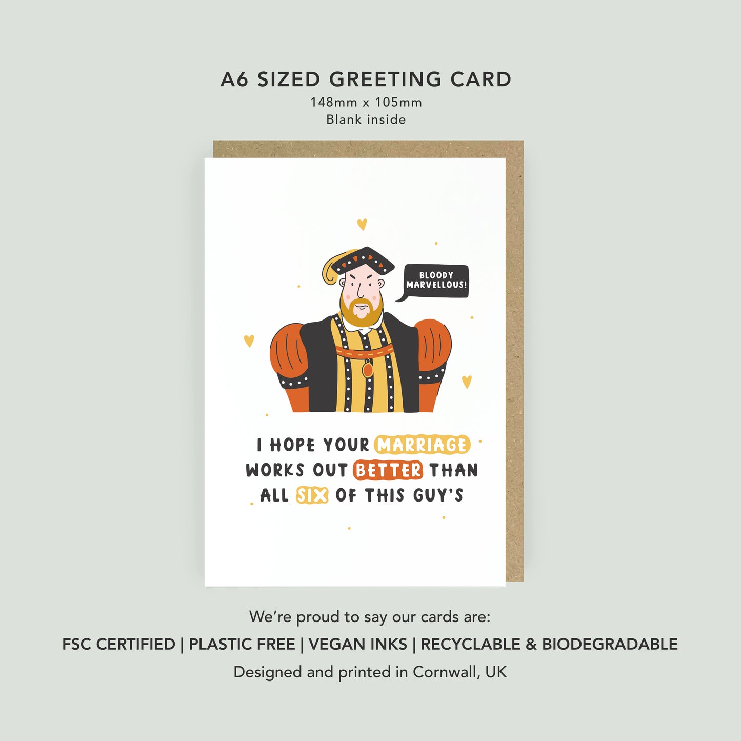 Henry VIII funny engagement congratulations card by Abbie Imagine