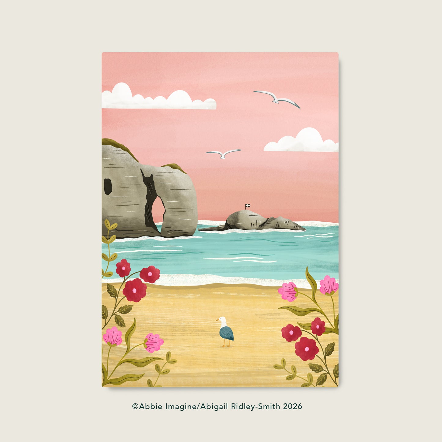 Perranporth Illustrated Print