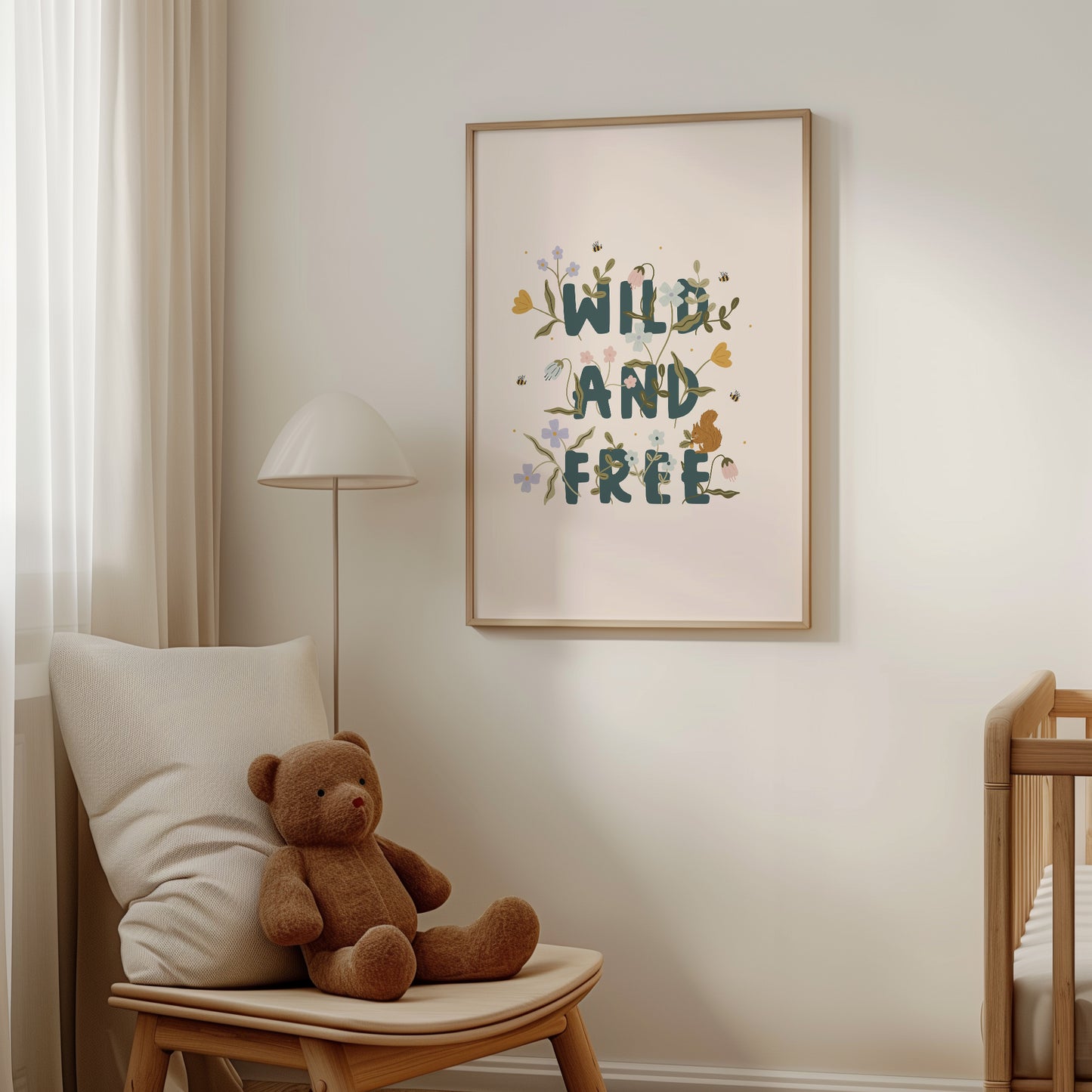 Wild and free typography kids room print by Abbie Imagine