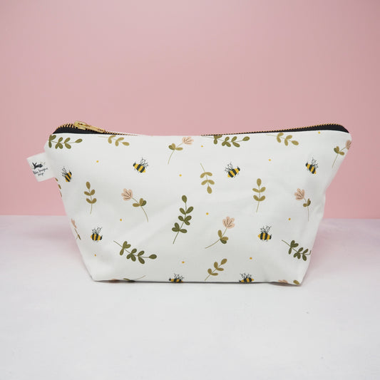 Bees and Flowers cosmetic bag by Abbie Imagine