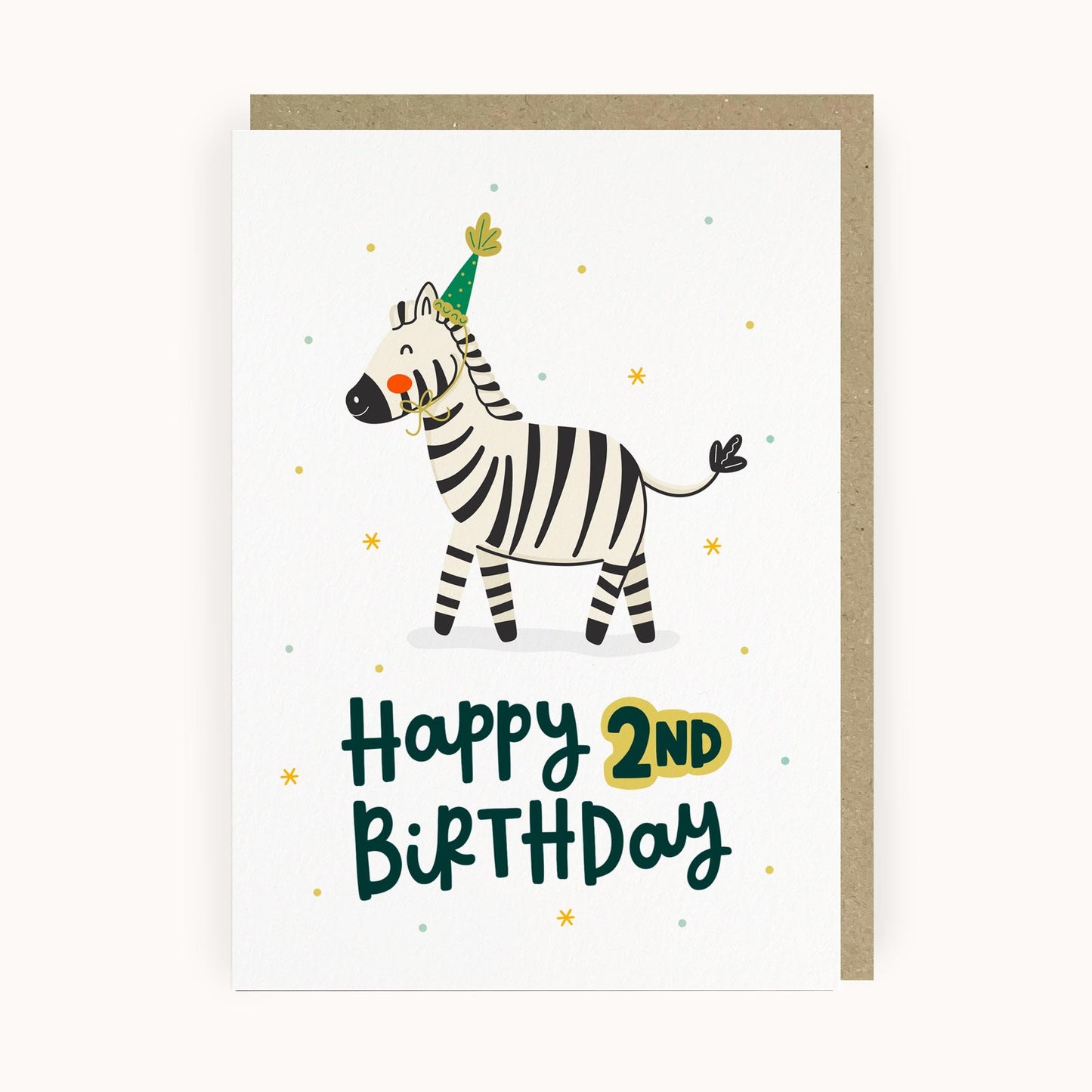 Safari Zebra 2nd Birthday Card