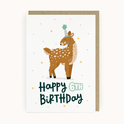 Deer 6th Birthday Card