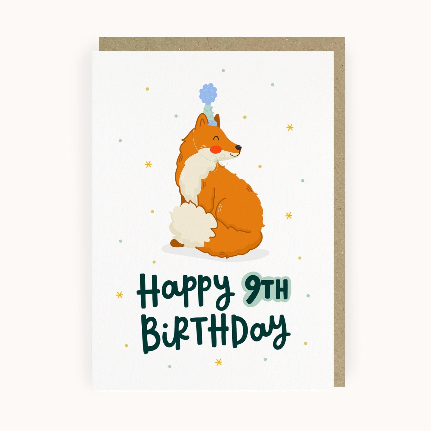 Fox 9th Birthday Card
