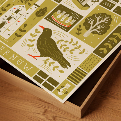 Cornwall Illustrated Print