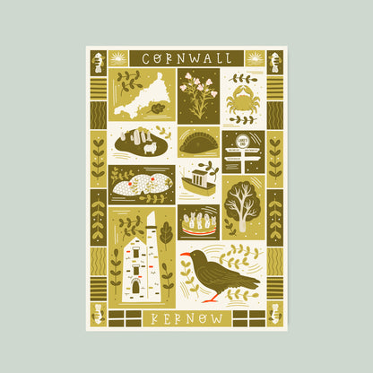 Cornwall Illustrated Print