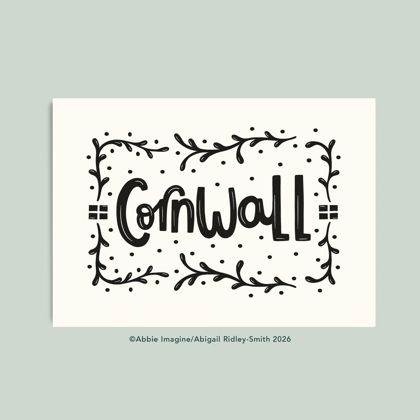 Cornwall Typography Art Print