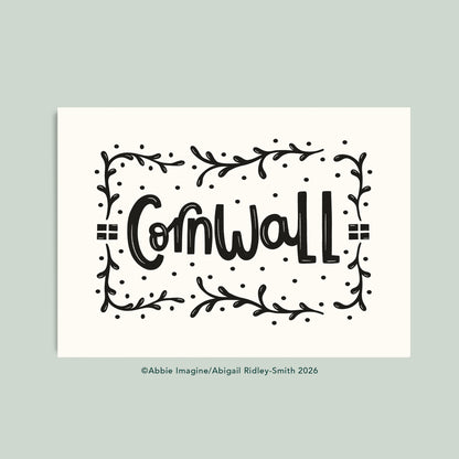 Cornwall Typography Art Print