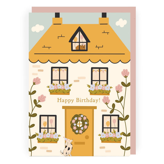 Pretty Birthday House Birthday Card for Her by Abbie Imagine