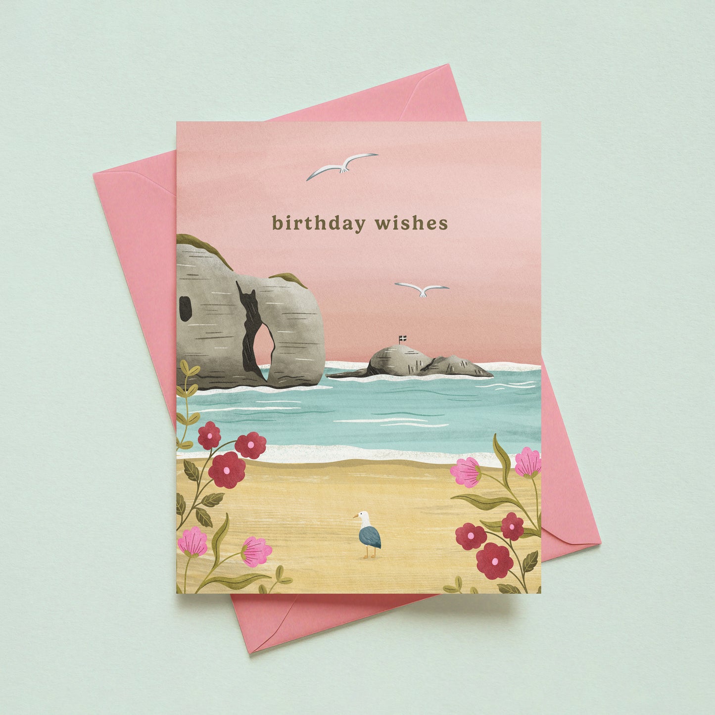 Birthday Wishes Cornwall Seascape Card