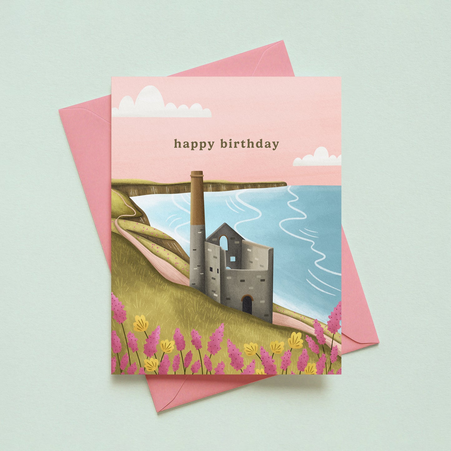Happy Birthday Cornwall Landscape Card