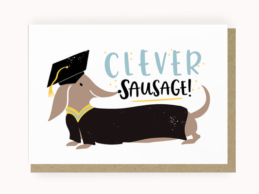 clever sausage dachshund graduation card by abbie imagine
