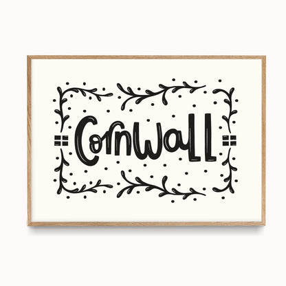 Cornwall Typography Art Print