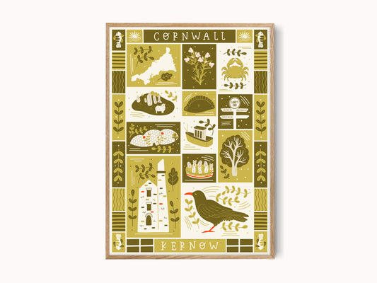 Cornwall Illustrated Print