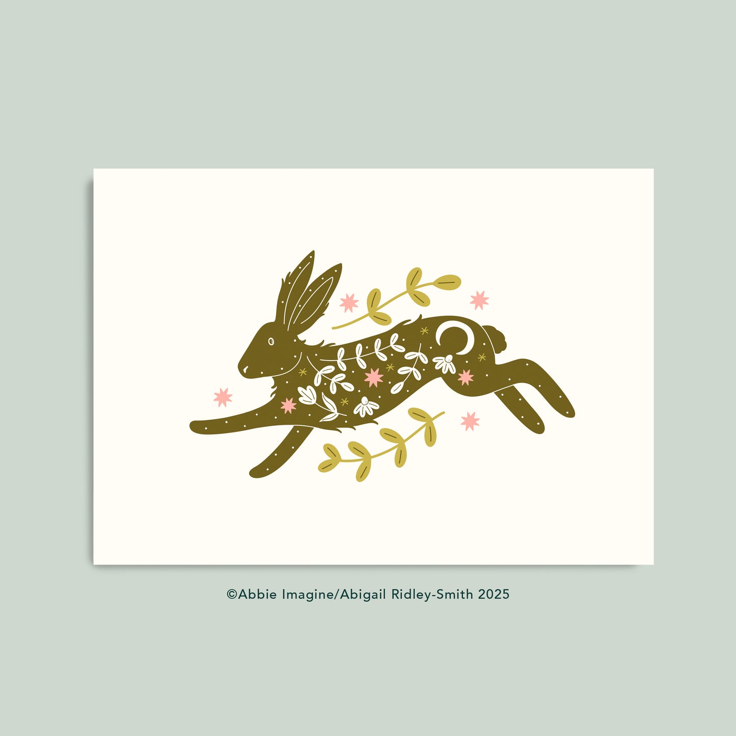 Floral Hare Print