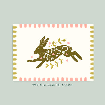 Floral Hare Print
