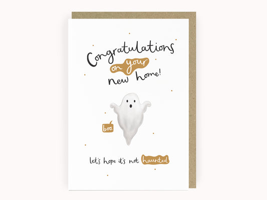 Haunted new home funny congratulations card by Abbie Imagine