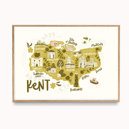 Illustrated Map of Kent Print