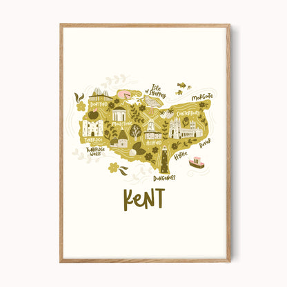 Illustrated Map of Kent Print