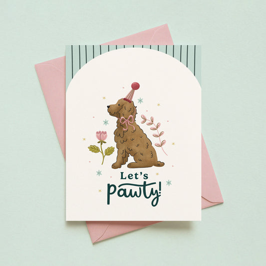Let's Pawty Dog Birthday Card
