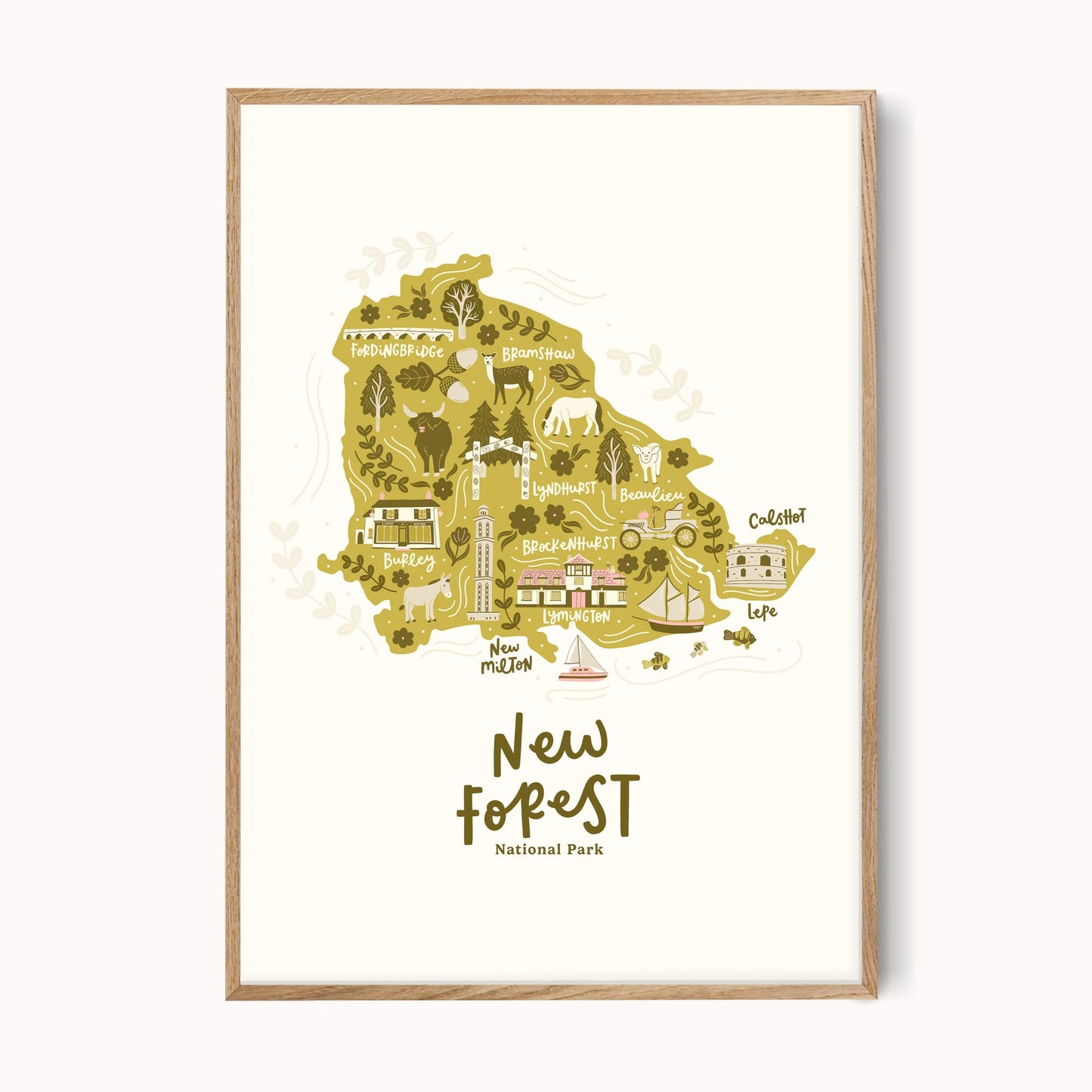 Illustrated Map of the New Forest Print