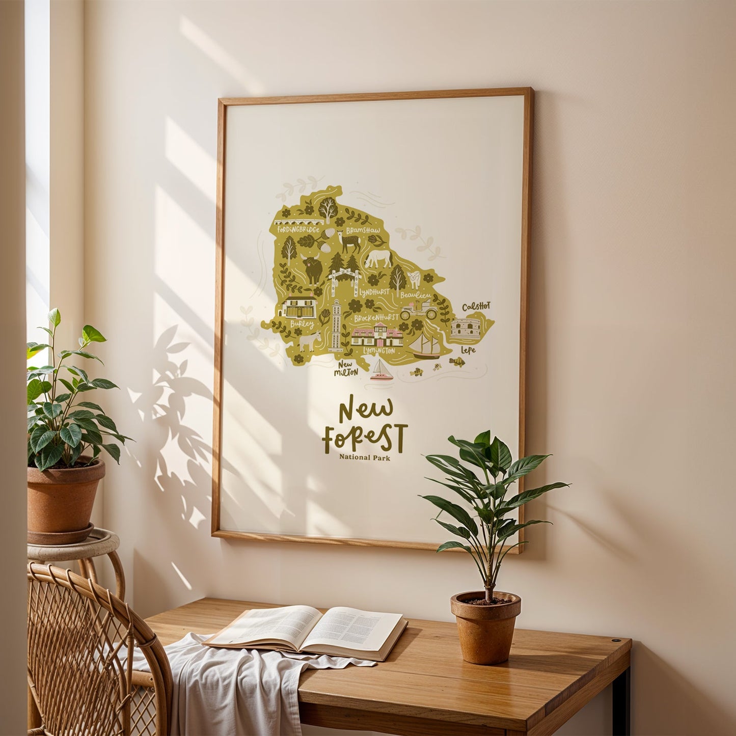 Illustrated Map of the New Forest Print
