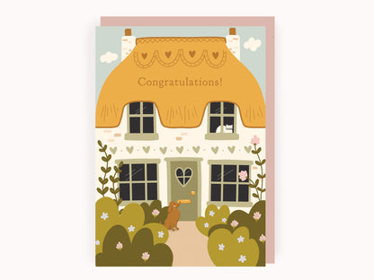 Thatched Cottage Congratulations Card