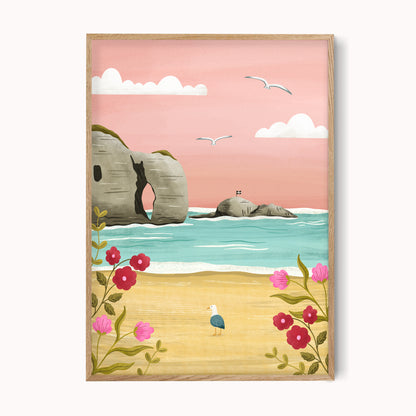 Perranporth Illustrated Print