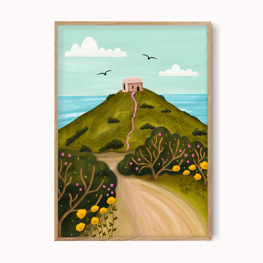 Rame Head Illustrated Print