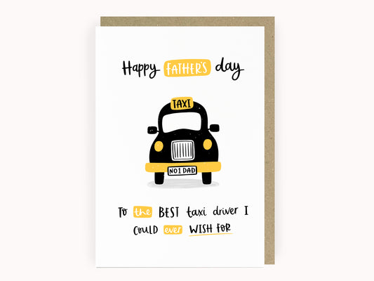 Best taxi driver funny father's day card by Abbie Imagine