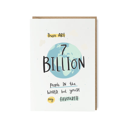 7 billion people in the world love card by Abbie Imagine