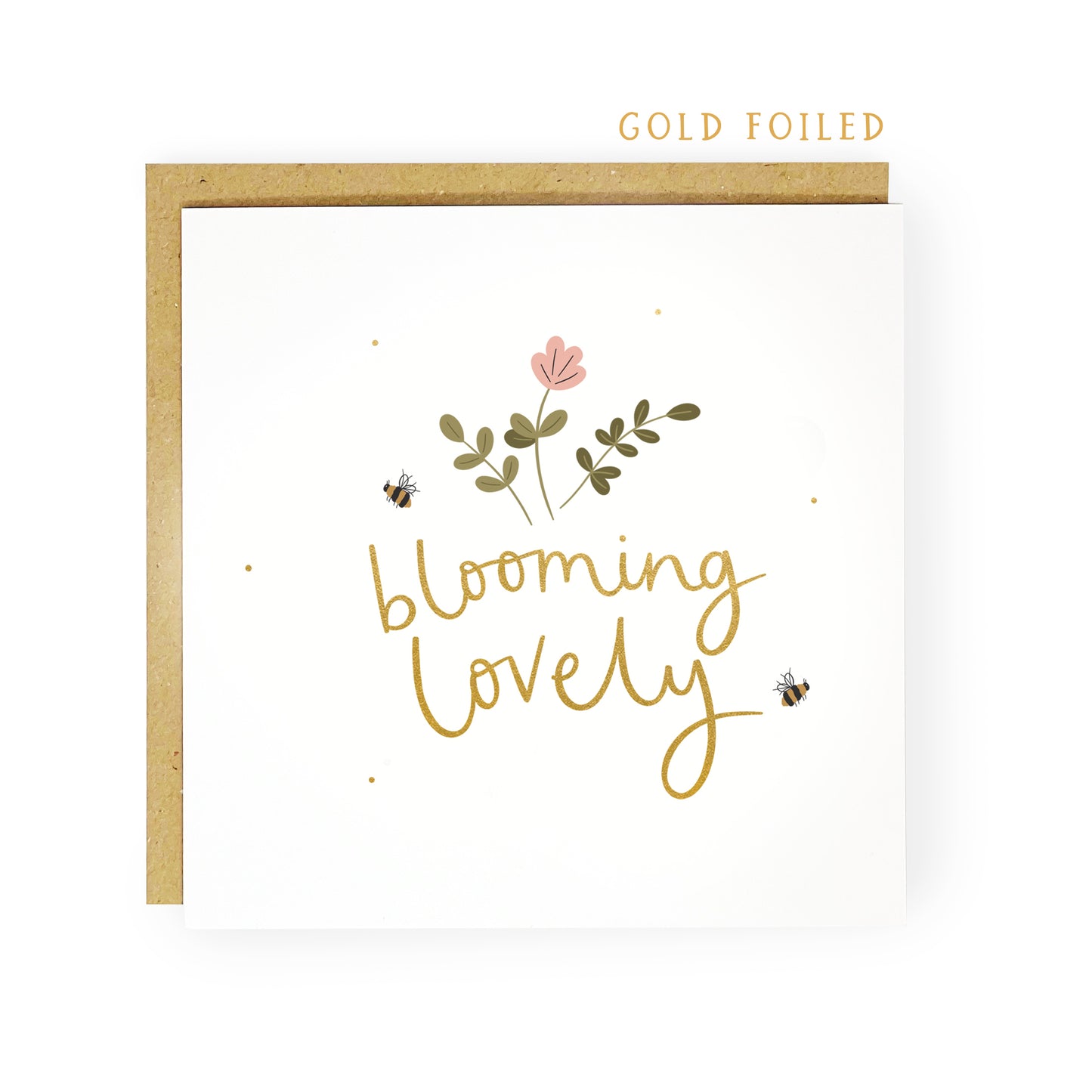 blooming lovely gold foiled love card by Abbie Imagine