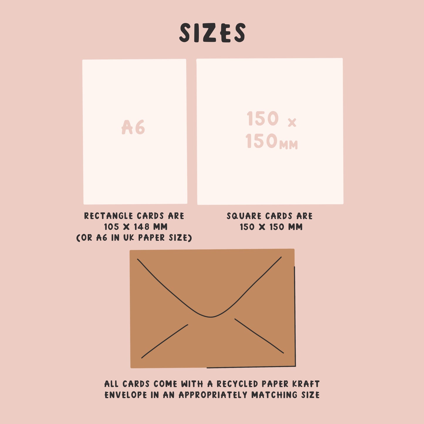 Greeting card sizes by Abbie Imagine