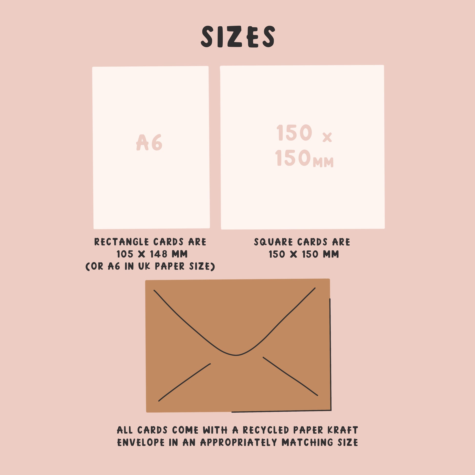 greeting card size guide by abbie imagine