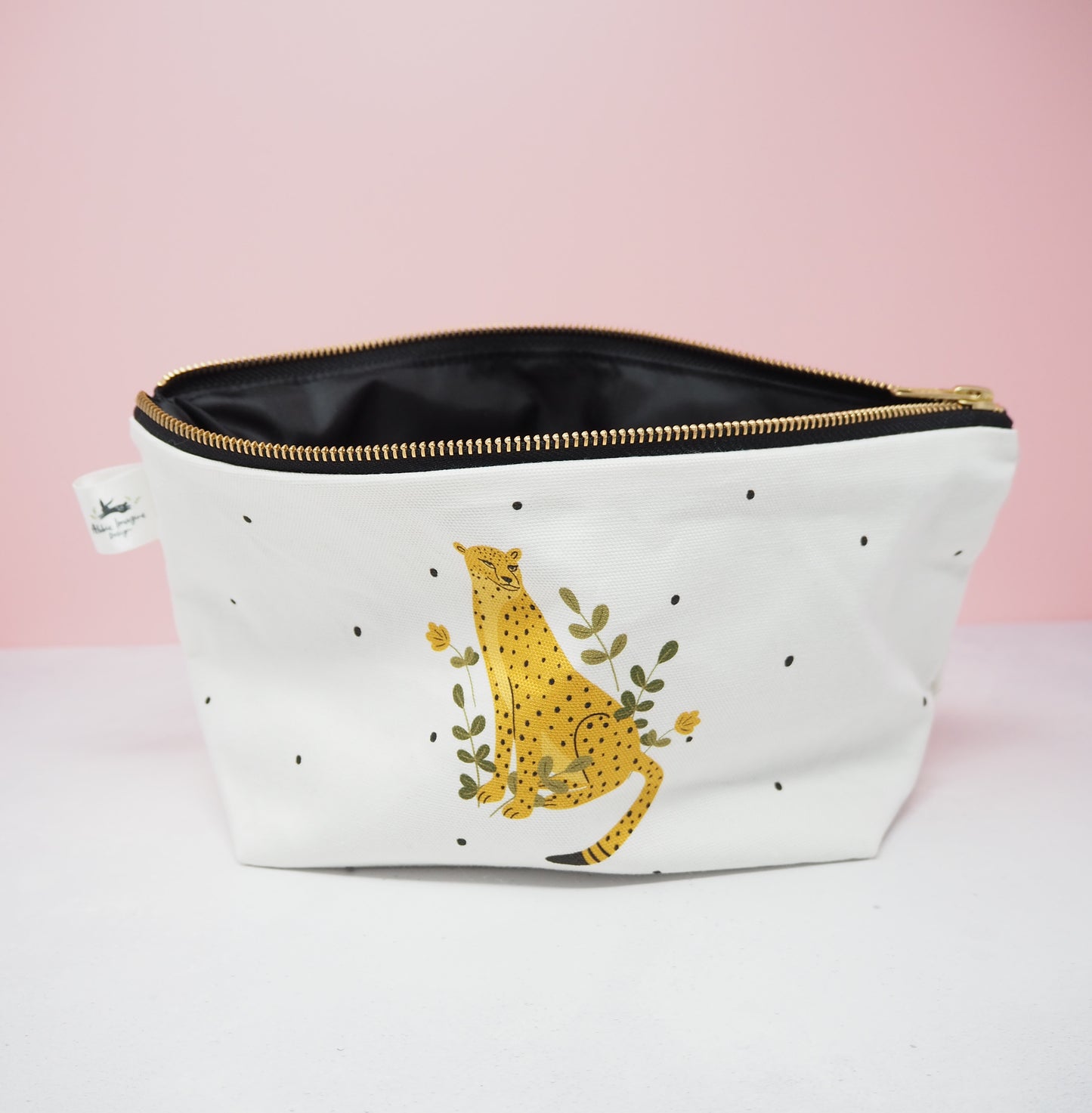 Cheetah Polka Dot Cosmetic Bag