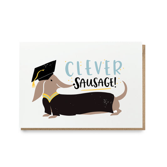 clever sausage dachshund graduation card by abbie imagine