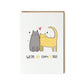 We're so comcatible funny pun cat anniversary card by abbie imagine