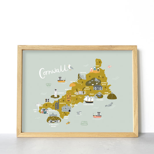 Cornwall Map Print