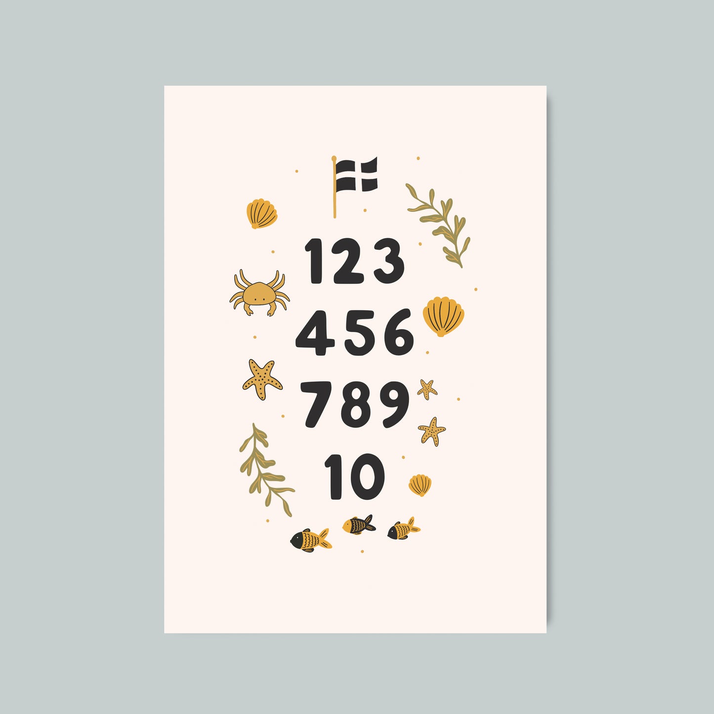 Cornwall Numbers Children's Learning Print