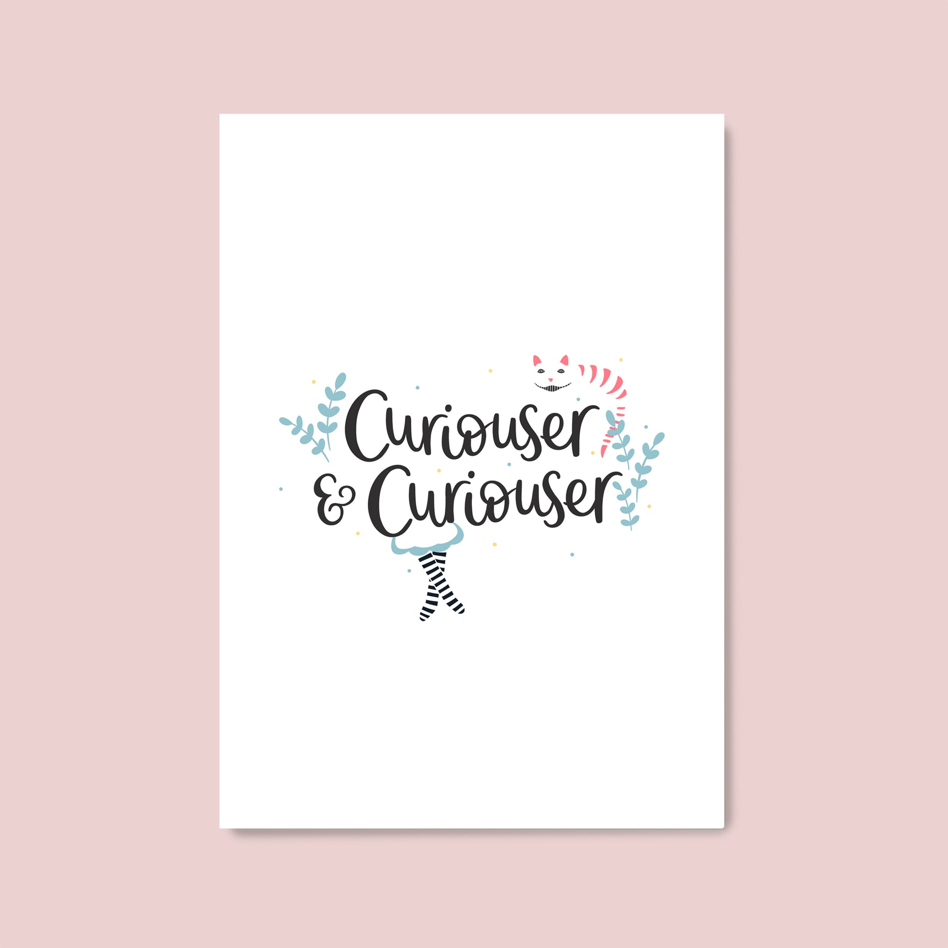 Curiouser and curiouser alice in wonderland children's print by Abbie Imagine