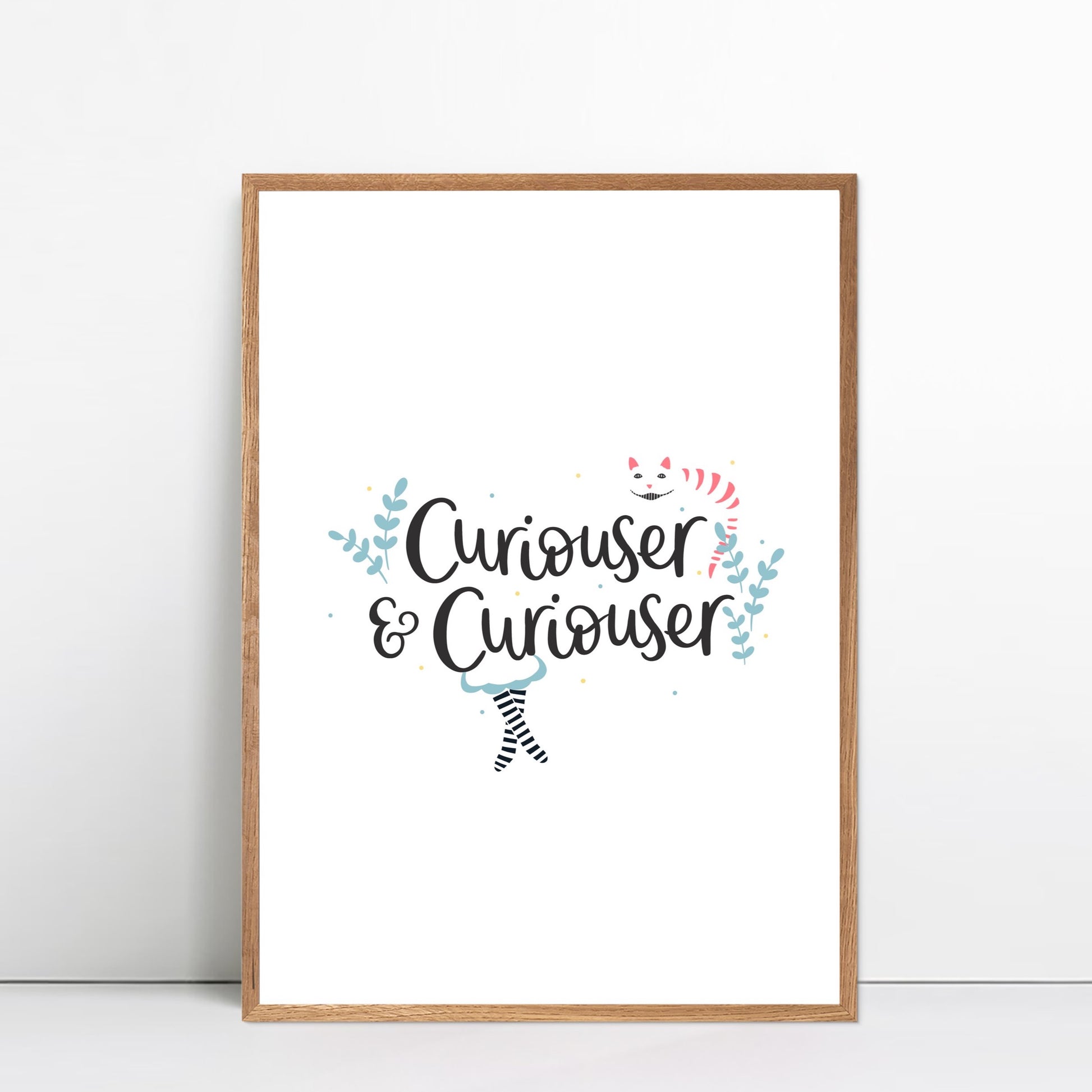 Curiouser and curiouser alice in wonderland children's print by Abbie Imagine