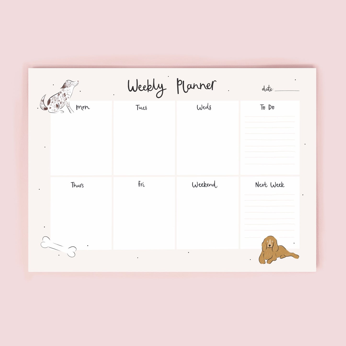 A4 Dogs Weekly Planner
