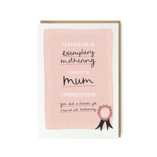 certificate for mum funny mother's day card by abbie imagine