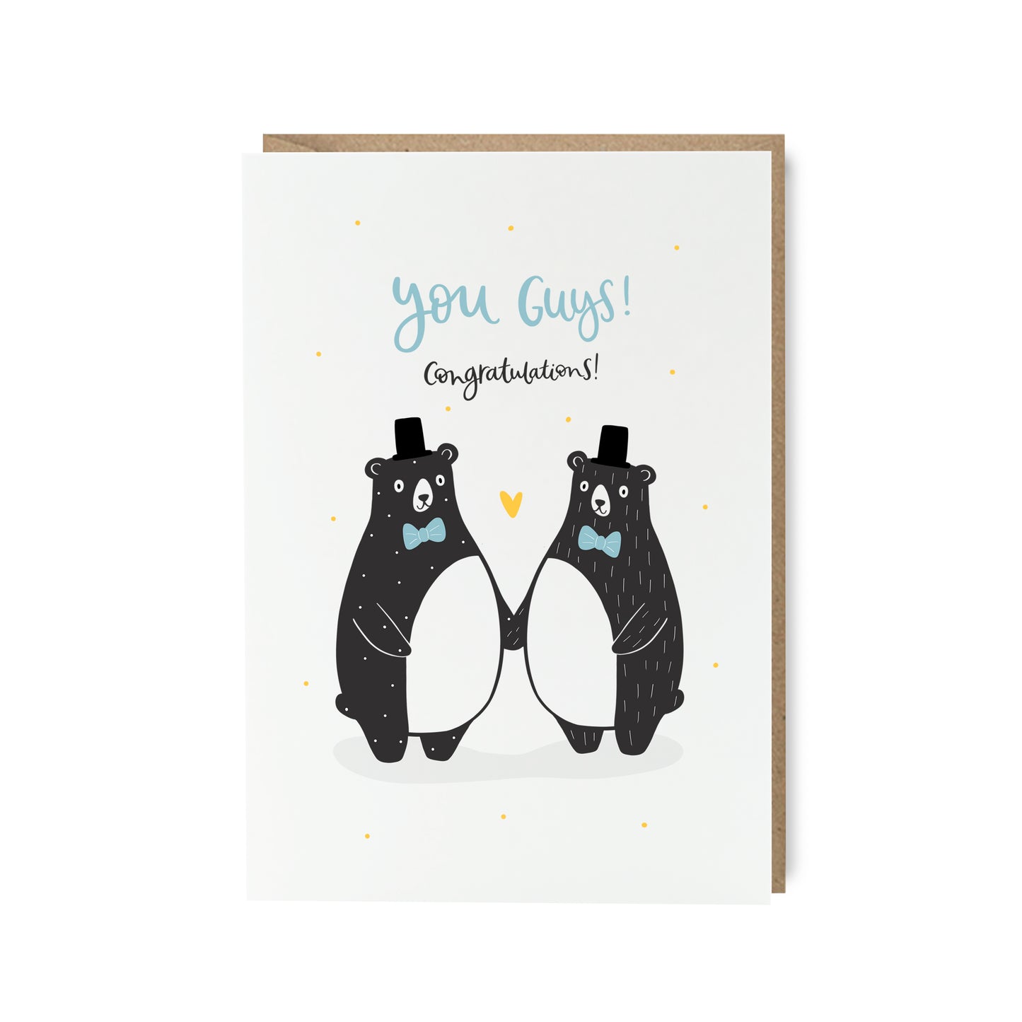 Mr and mr engagement wedding card with bears by Abbie Imagine